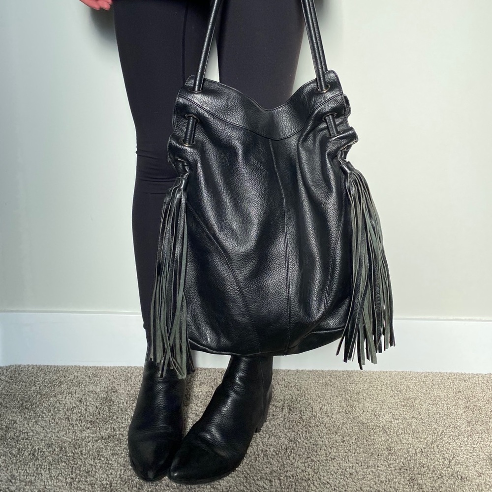 Danier leather fringe purse